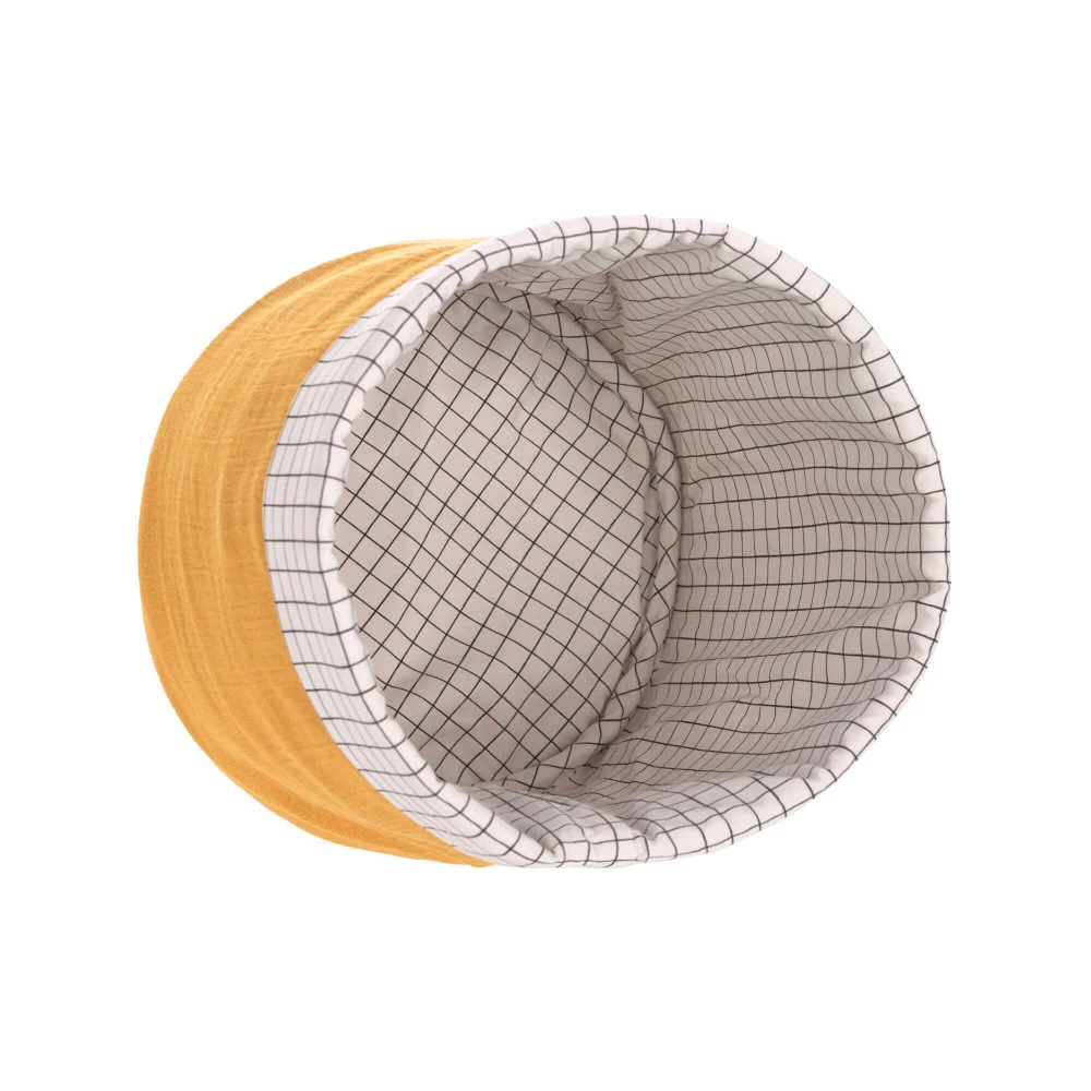 LÄSSIG Laessig Opbergmanden Set 3 Stuks Muslin Mosterd, 100% Organisch Katoen - Afbeelding 5