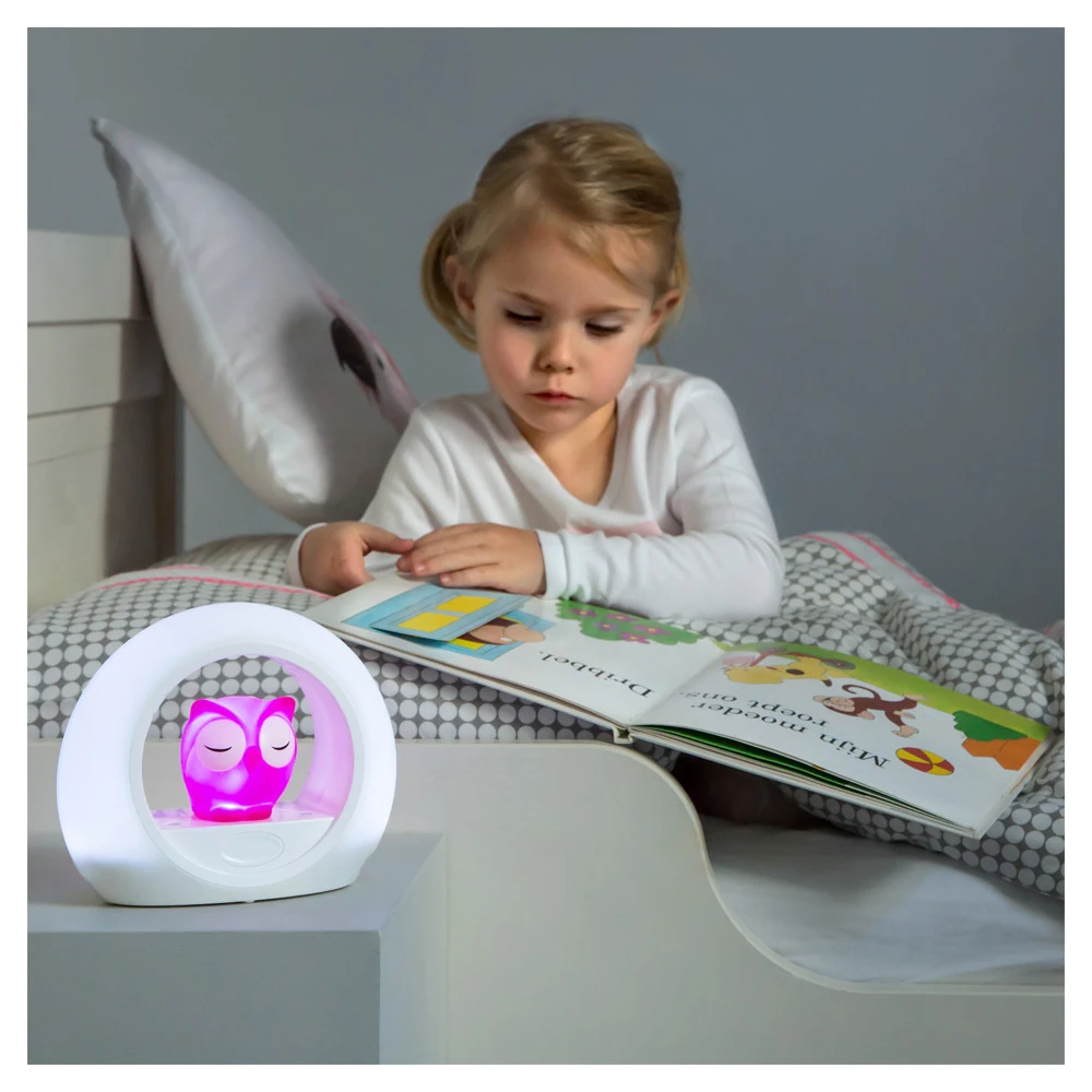 Zazu Nachtlampje Uil Roze - Afbeelding 2