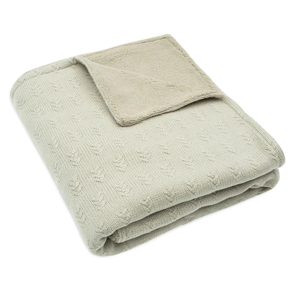 Jollein Ledikantdeken Grain Knit Olive Green Velvet 100x150 Cm - Afbeelding 3