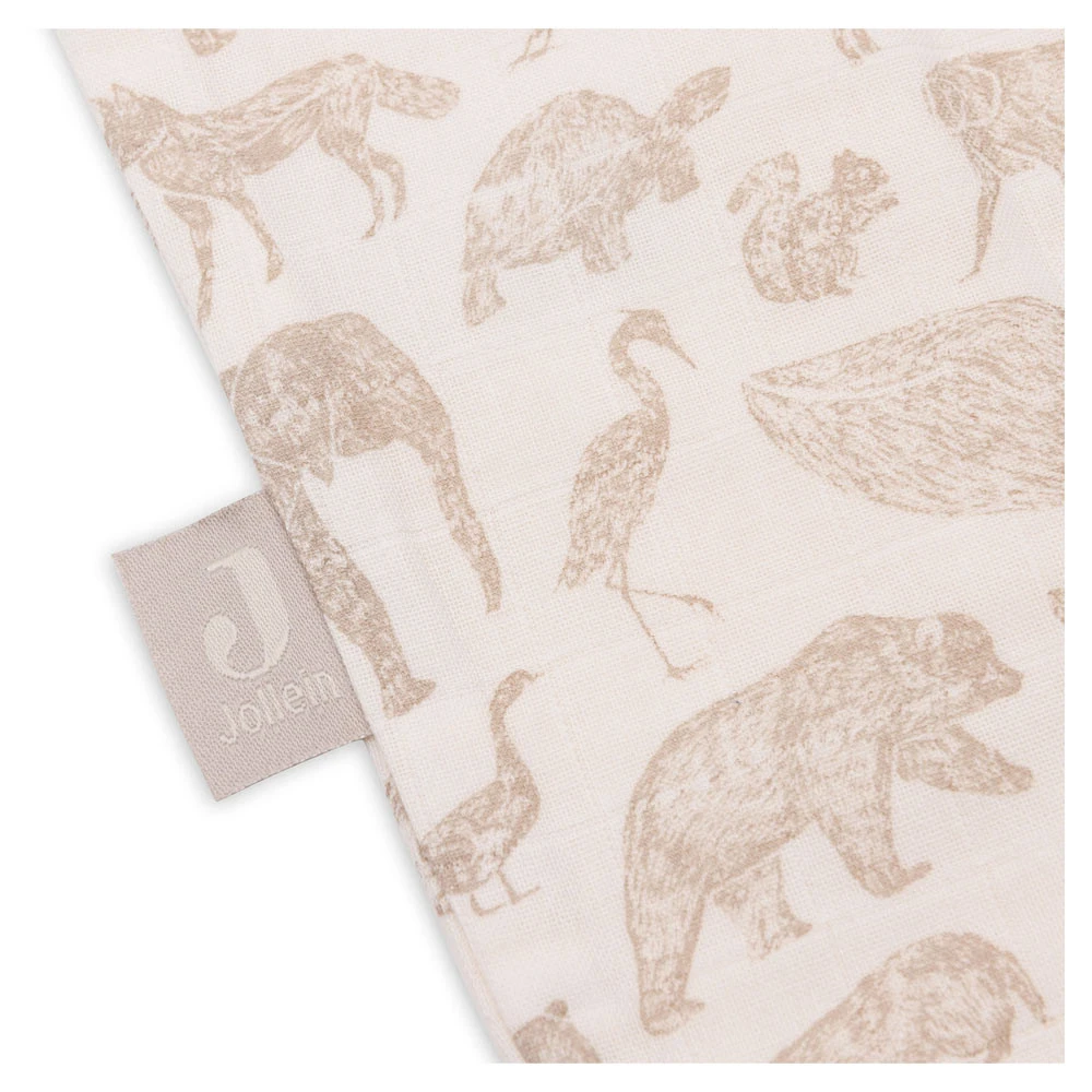 Jollein Hydrofiel Slaapzak 90 Cm Animals Nougat - Afbeelding 2