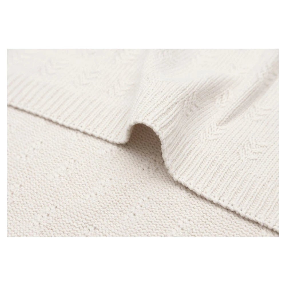 Jollein Wiegdeken 75 X 100 Cm Grain Knit Oatmeal - Afbeelding 3