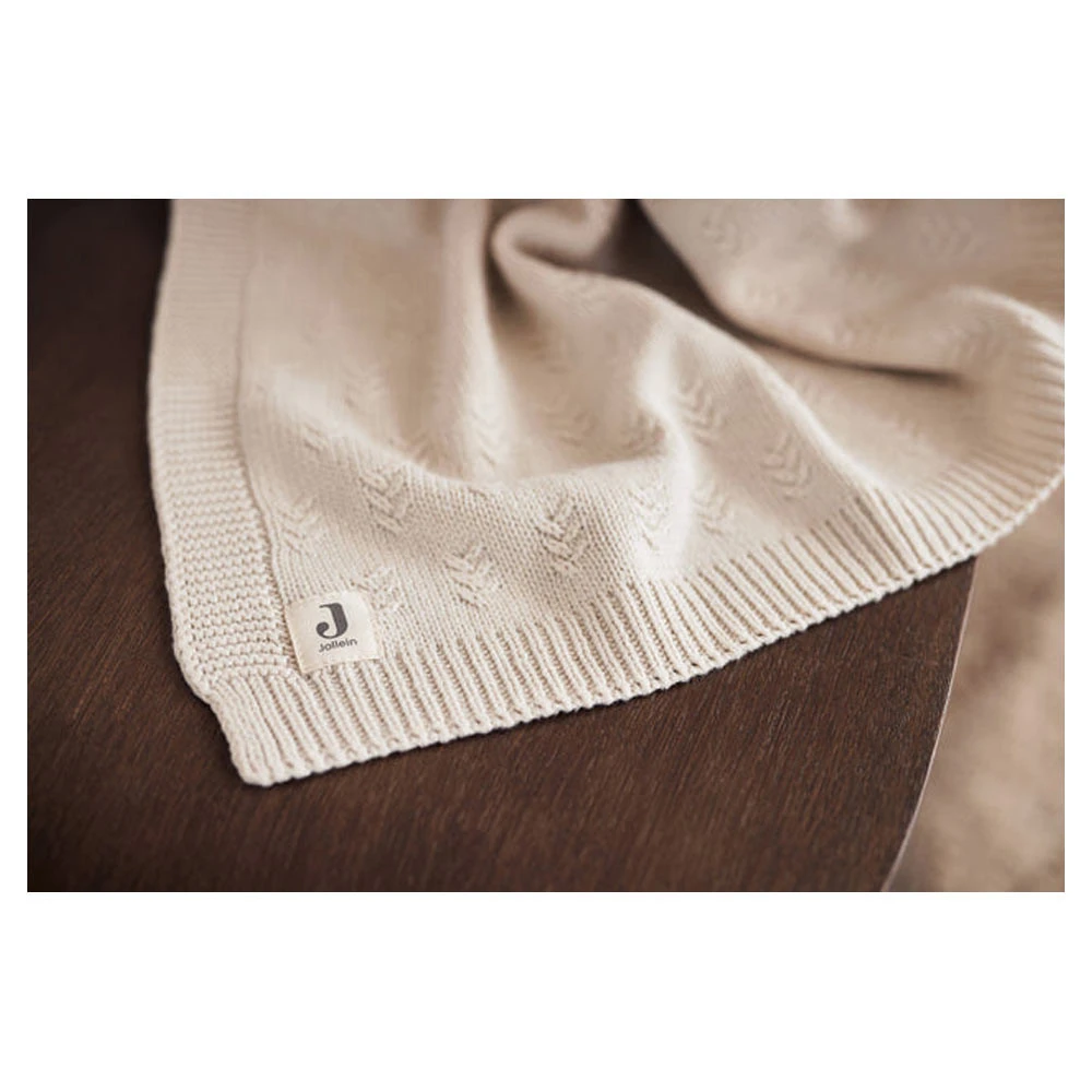 Jollein Wiegdeken 75 X 100 Cm Grain Knit Oatmeal - Afbeelding 4